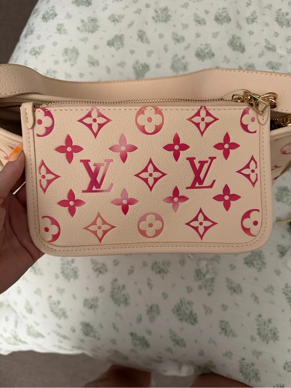 Inspired Pink Monogram Canvas Shoulder Bag